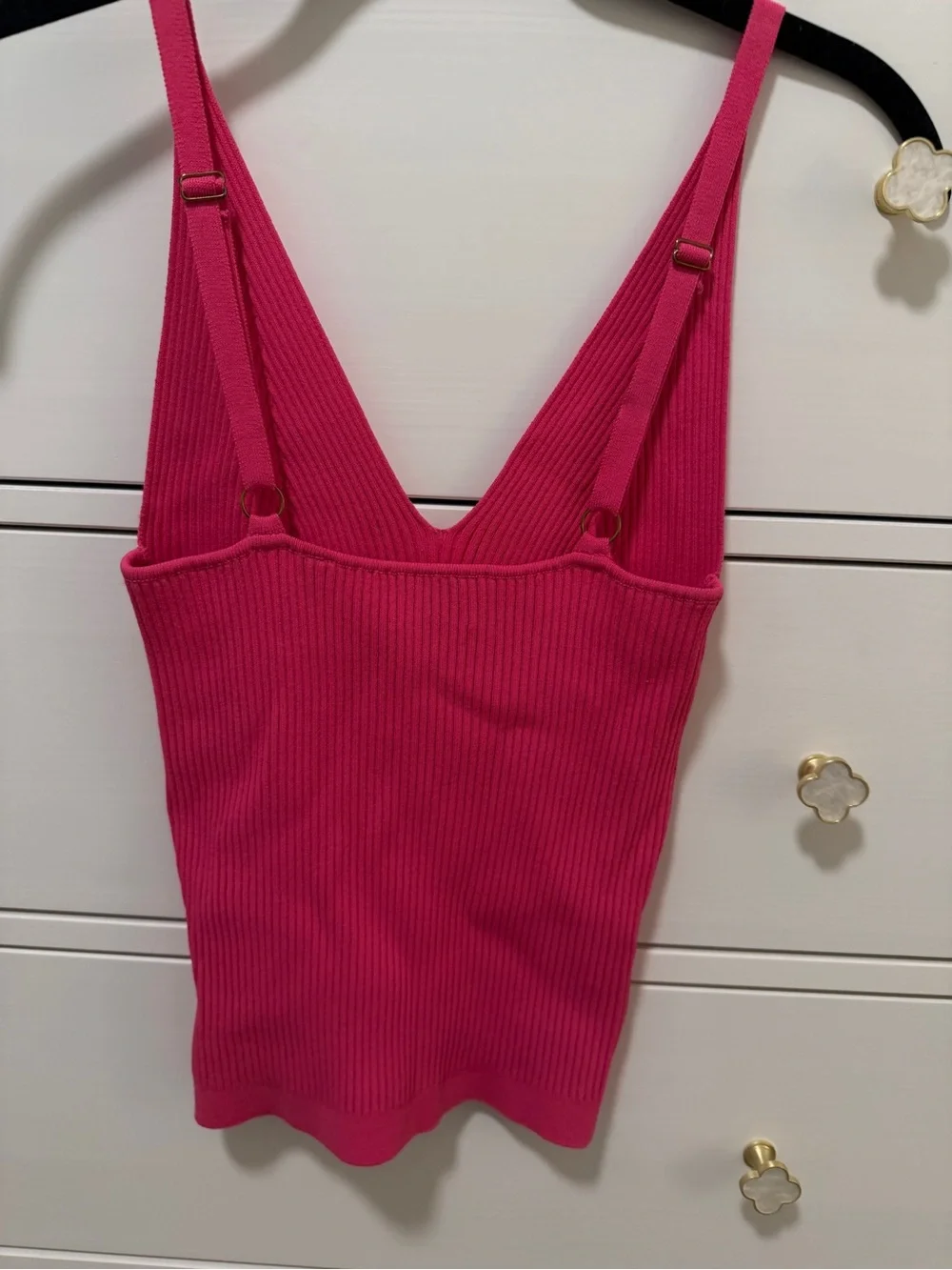 LINI Hot Pink Ribbed Top - Picture 2 of 3